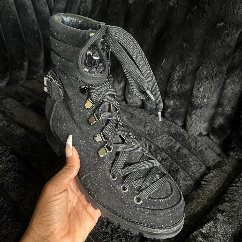 Christian Louboutin Suede Lace up Boots - Picture 2 of 7
